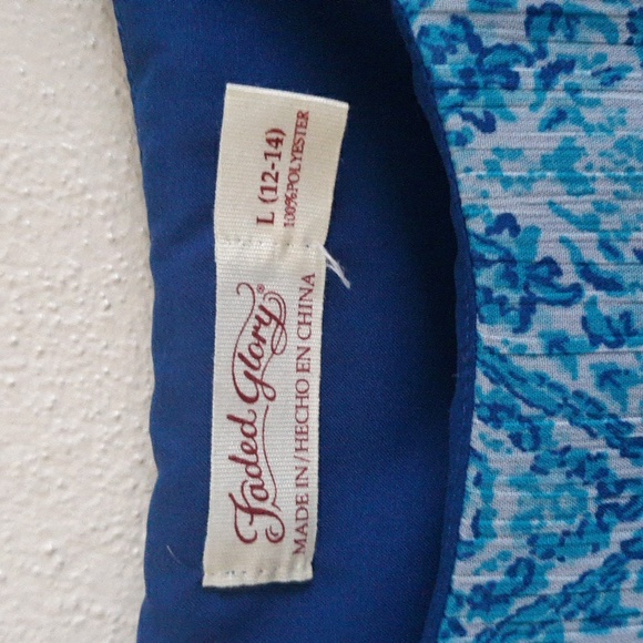 Faded Glory Teal, Royal and White Blue Tank (#12) - Picture 6 of 7